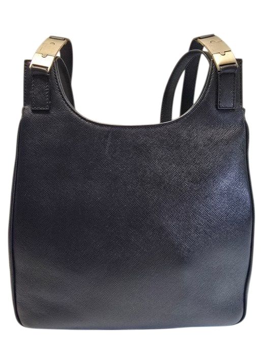 Salvatore Ferragamo Hobo Leather Shoulder Bag Black