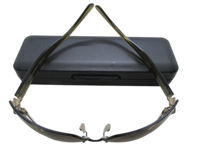 Gucci GG 1800/S Half-Rim Wrap Sunglasses – Green/Gold