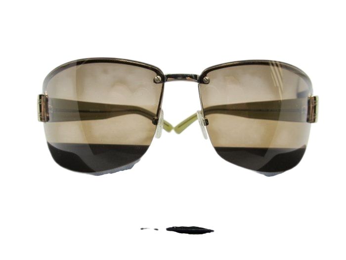 Gucci GG 1800/S Half-Rim Wrap Sunglasses – Green/Gold