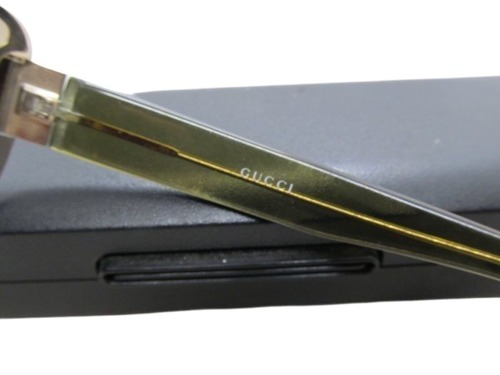 Gucci GG 1800/S Half-Rim Wrap Sunglasses – Green/Gold