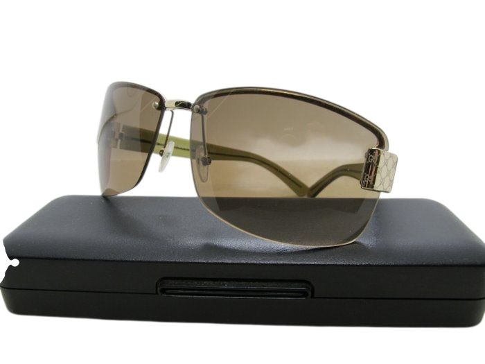 Gucci GG 1800/S Half-Rim Wrap Sunglasses – Green/Gold