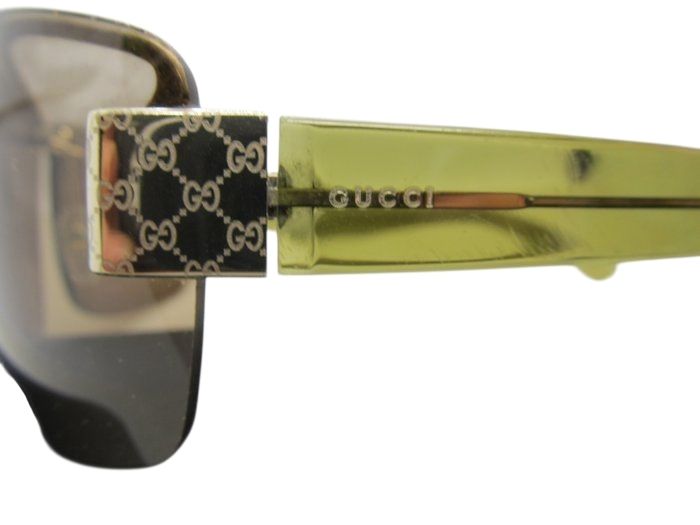 Gucci GG 1800/S Half-Rim Wrap Sunglasses – Green/Gold
