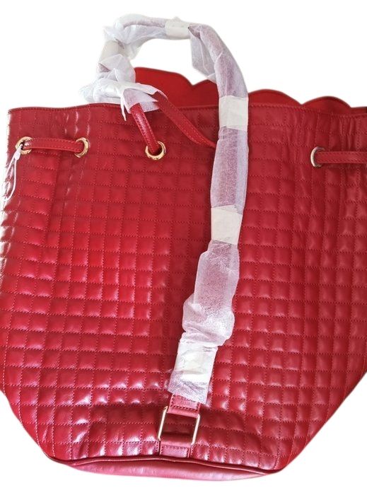Céline Paris Deep Red Leather Backpack
