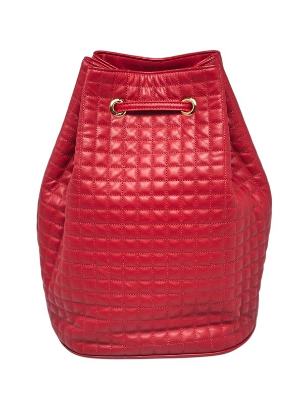 Céline Paris Deep Red Leather Backpack