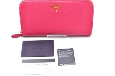 Prada Zippy Leather Wallet pink
