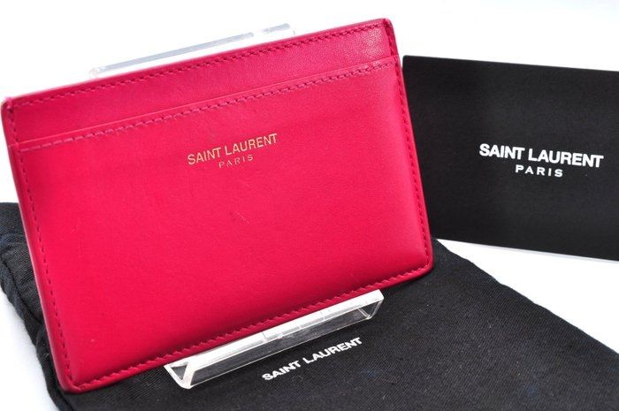 Saint Laurent Pink Leather Card Holder Saint Laurent Pink Leather Card Holder