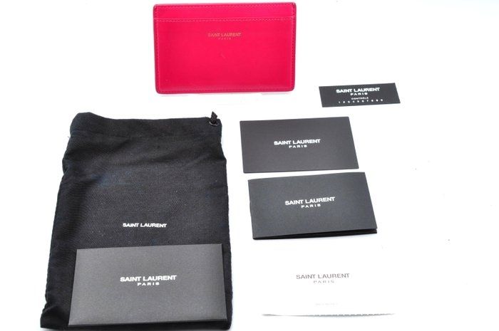 Saint Laurent Pink Leather Card Holder