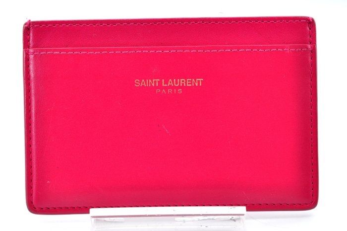 Saint Laurent Pink Leather Card Holder