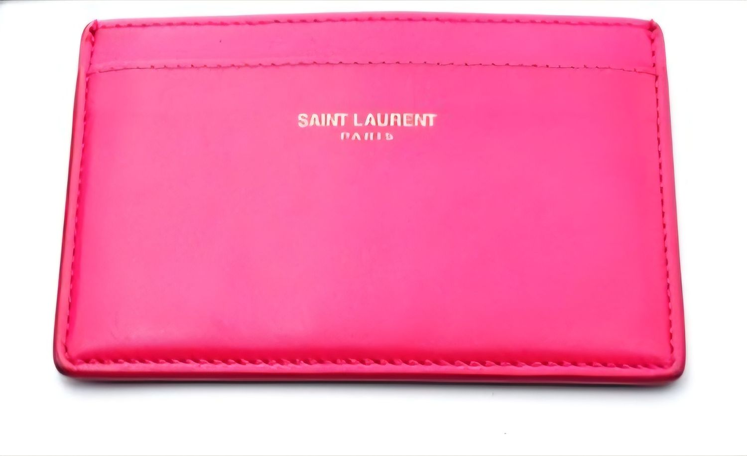 Saint Laurent Pink Leather Card Holder