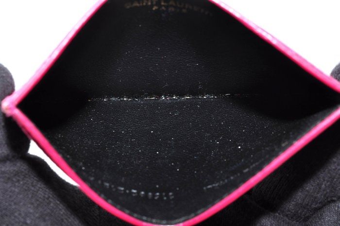 Saint Laurent Pink Leather Card Holder