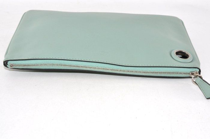 Fendi  Leather Pouch Green