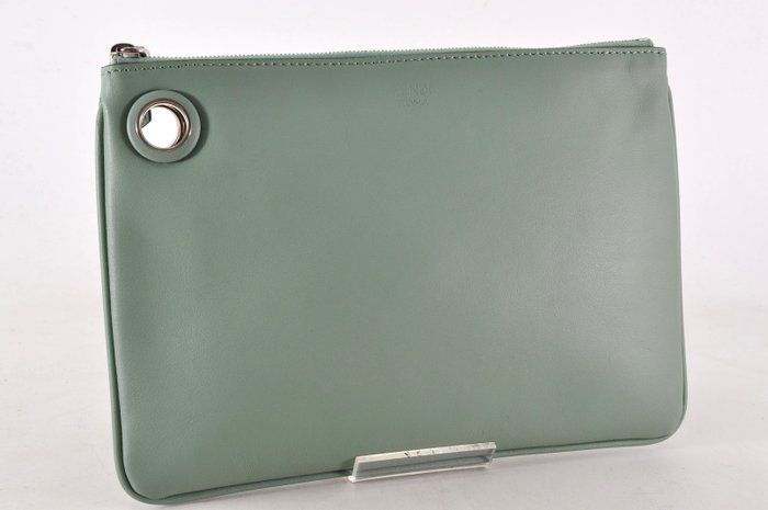 Fendi  Leather Pouch Green