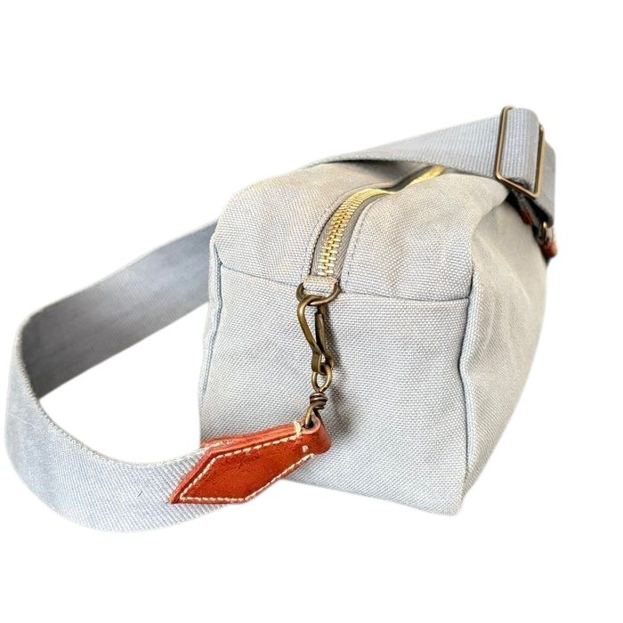 Miu Miu Canvas & Leather Mini Crossbody Bag – Light Grey/Brown Miu Miu Canvas & Leather Mini Crossbody Bag – Light Grey/Brown