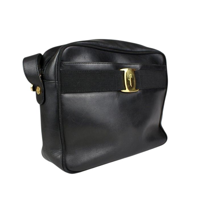 Salvatore Ferragamo Vara Bow Leather Crossbody Bag – Black