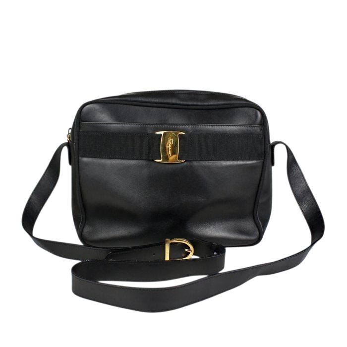 Salvatore Ferragamo Vara Bow Leather Crossbody Bag – Black