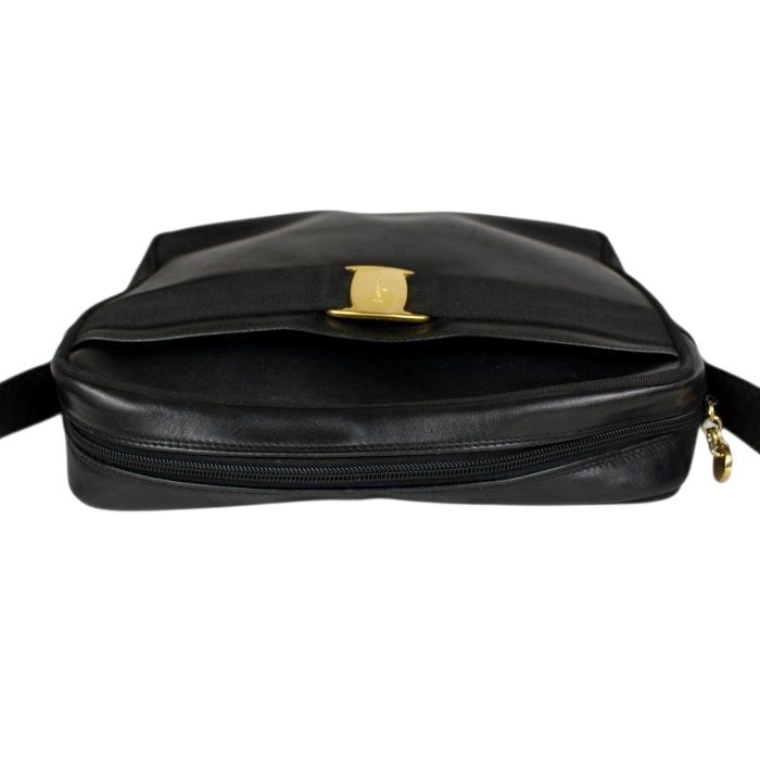 Salvatore Ferragamo Vara Bow Leather Crossbody Bag – Black