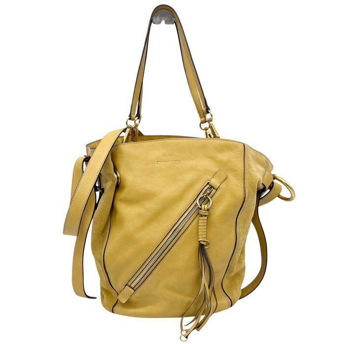 Chloé Meyer 2-Way Shoulder Bag Suede & Leather – Yellow Chloé Meyer 2-Way Shoulder Bag Suede & Leather – Yellow