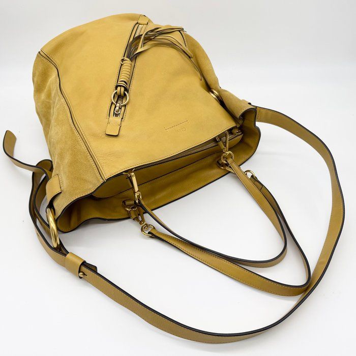 Chloé Meyer 2-Way Shoulder Bag  Suede &amp; Leather – Yellow