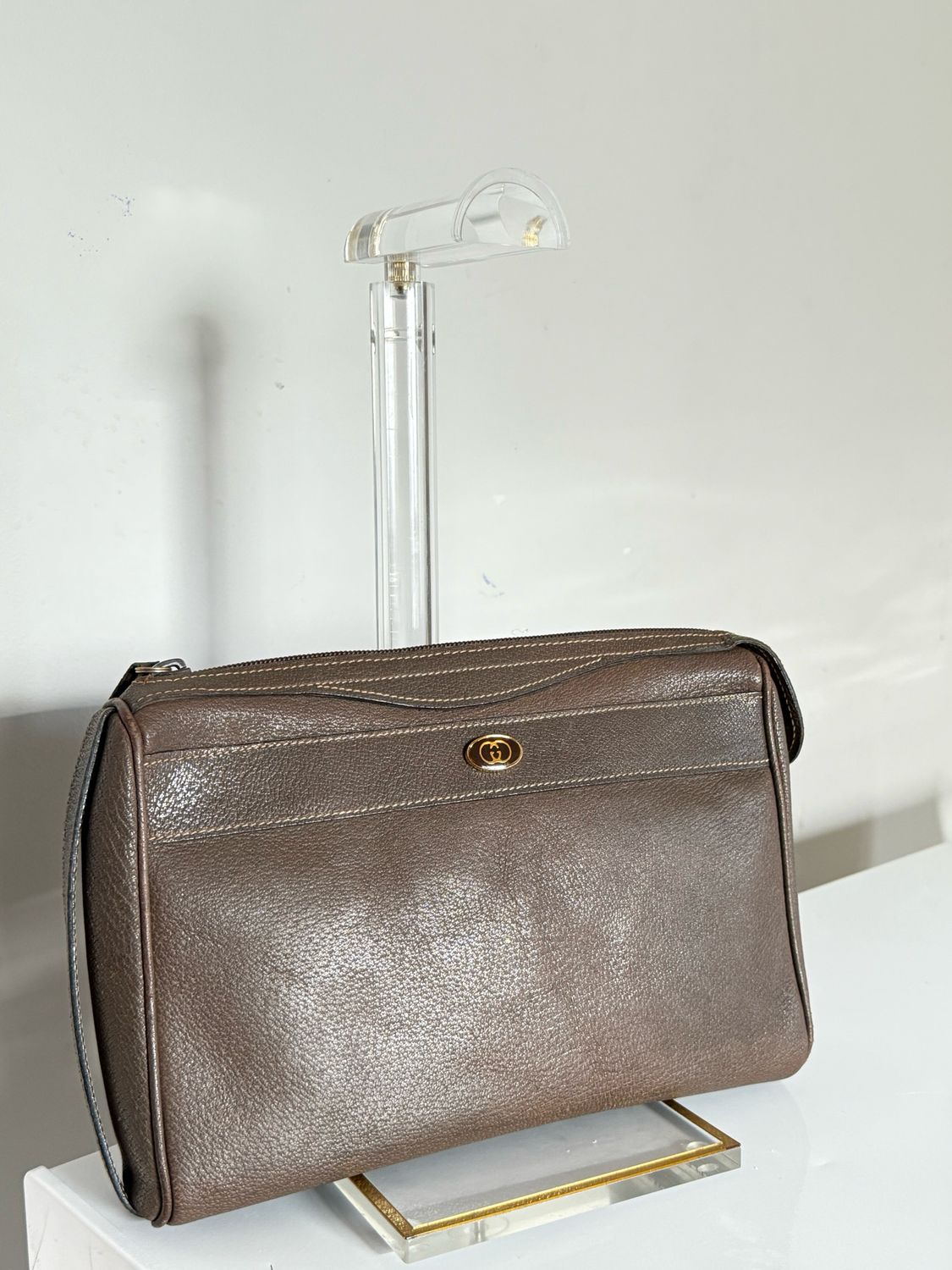 Gucci Vintage Leather, accessories Bag – Khaki/Brown Gucci Vintage Leather, accessories Bag – Khaki/Brown