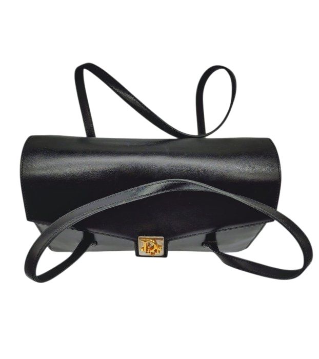 Christian Dior Interlocking Handbag – Black – Leather & Gold Hardware Christian Dior Interlocking Handbag – Black – Leather & Gold Hardware