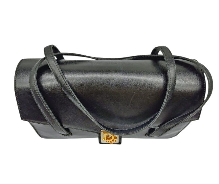 Christian Dior Interlocking Handbag – Black – Leather & Gold Hardware Christian Dior Interlocking Handbag – Black – Leather & Gold Hardware