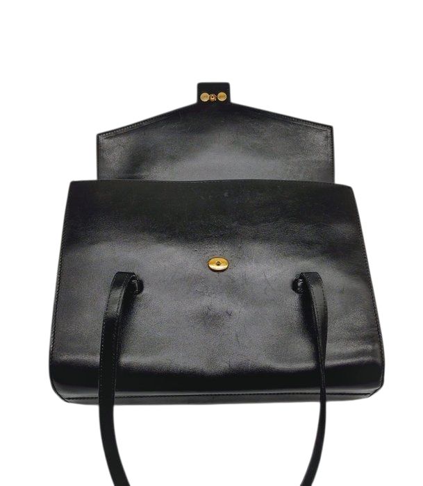 Christian Dior Interlocking Handbag – Black – Leather & Gold Hardware Christian Dior Interlocking Handbag – Black – Leather & Gold Hardware