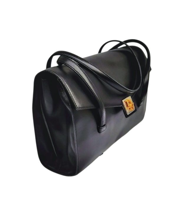 Christian Dior Interlocking Handbag – Black – Leather & Gold Hardware Christian Dior Interlocking Handbag – Black – Leather & Gold Hardware