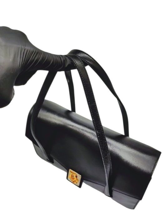 Christian Dior Interlocking Handbag – Black – Leather & Gold Hardware Christian Dior Interlocking Handbag – Black – Leather & Gold Hardware