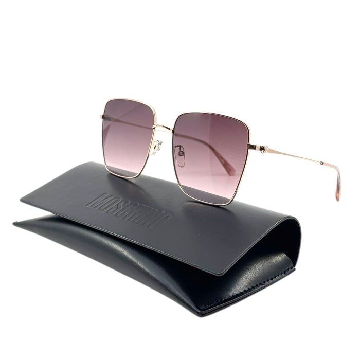 Moschino Rosé Gold Metal Sunglasses – Pink Lenses
