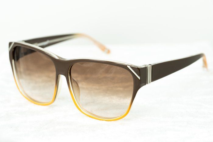 Yohji Yamamoto x Linda Farrow Sunglasses – Brown/Orange Square Frame (Brand New)