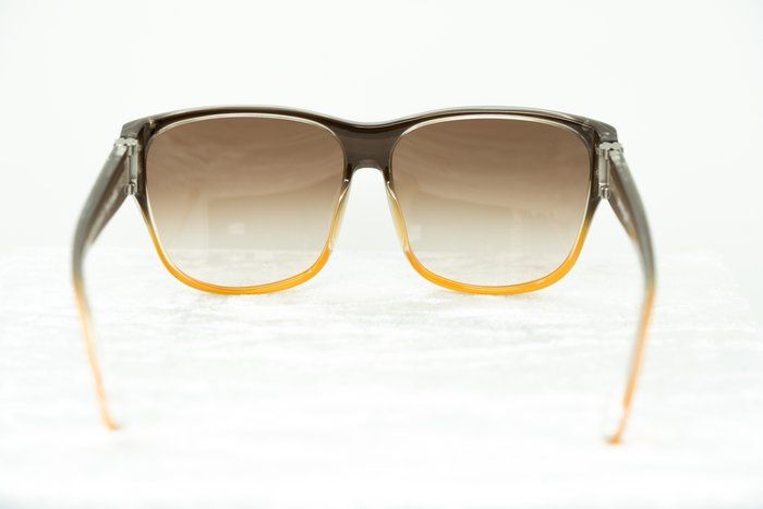 Yohji Yamamoto x Linda Farrow Sunglasses – Brown/Orange Square Frame (Brand New)