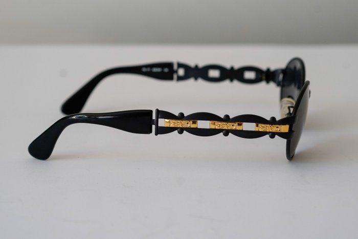 Vintage Fendi Sunglasses – Black &amp; Gold – Excellent Condition