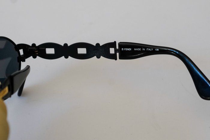 Vintage Fendi Sunglasses – Black &amp; Gold – Excellent Condition