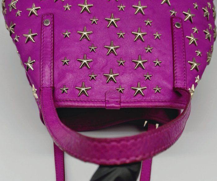 Jimmy Choo Sasha Star-Studded Tote Bag – Pink – Medium
