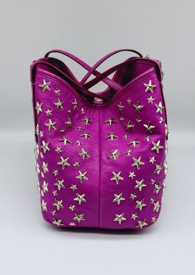 Jimmy Choo Sasha Star-Studded Tote Bag – Pink – Medium