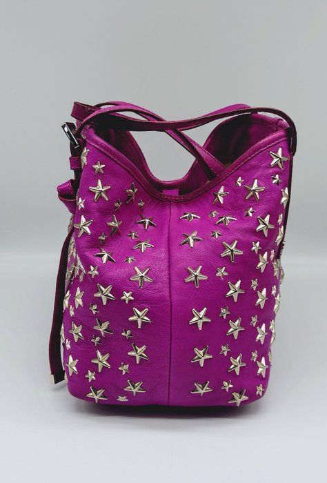 Jimmy Choo Sasha Star-Studded Tote Bag – Pink – Medium