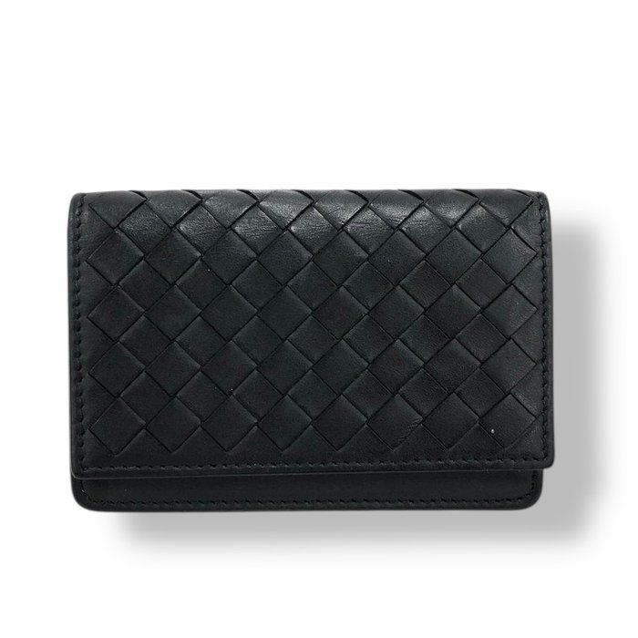 Authentic Bottega Veneta Mini Intrecciato Wallet – Black