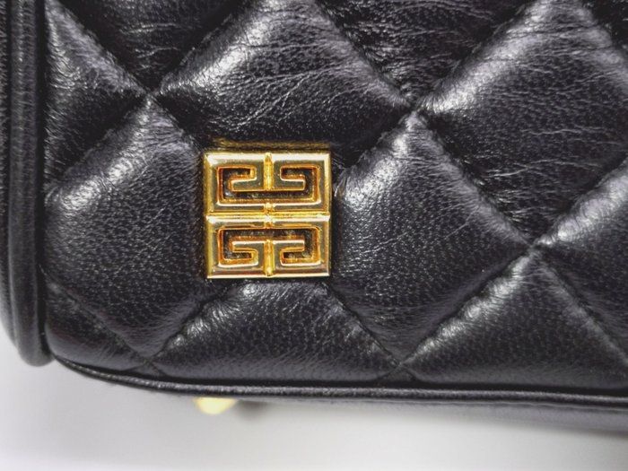 Vintage Givenchy Quilted top Handle purse black