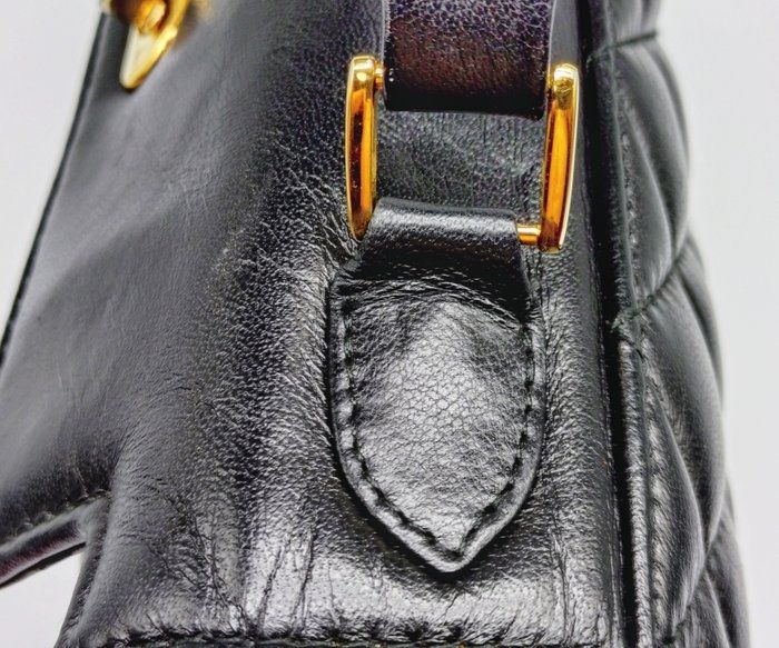 Vintage Givenchy Quilted top Handle purse black
