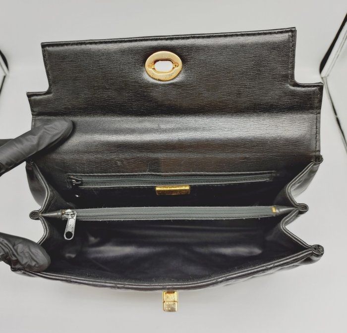 Vintage Givenchy Quilted top Handle purse black