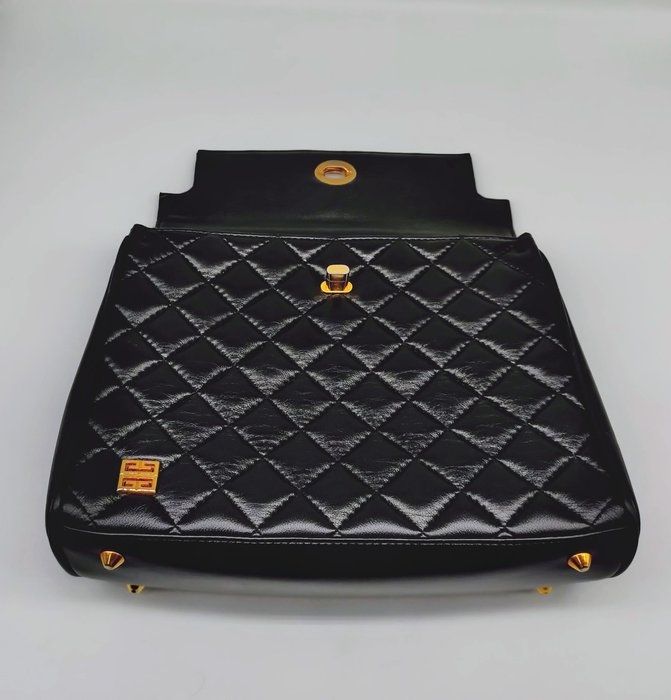 Vintage Givenchy Quilted top Handle purse black