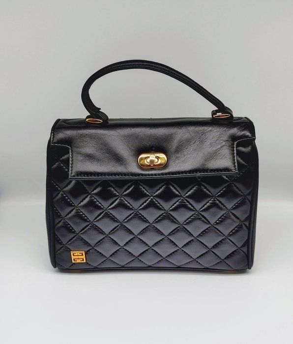 Vintage Givenchy Quilted top Handle purse black