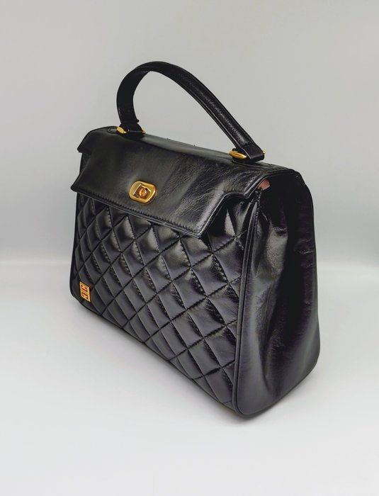 Vintage Givenchy Quilted top Handle purse black