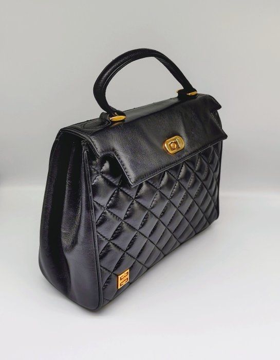 Vintage Givenchy Quilted top Handle purse black