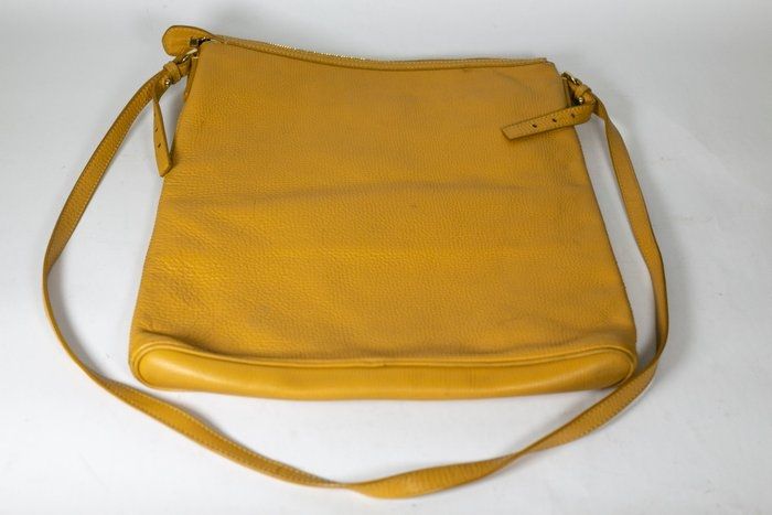 Bvlgari embossed slogan leather bag