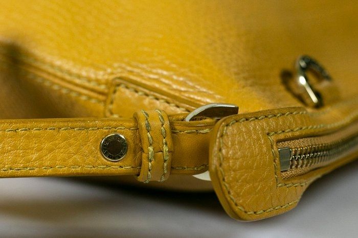 Bvlgari embossed slogan leather bag