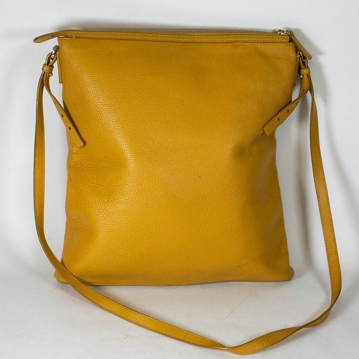 Bvlgari embossed slogan leather bag