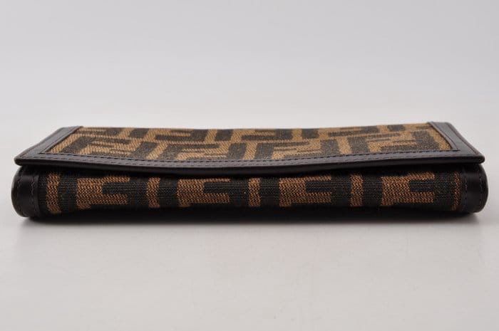 Fendi Brown Canvas and Leather long  Wallet