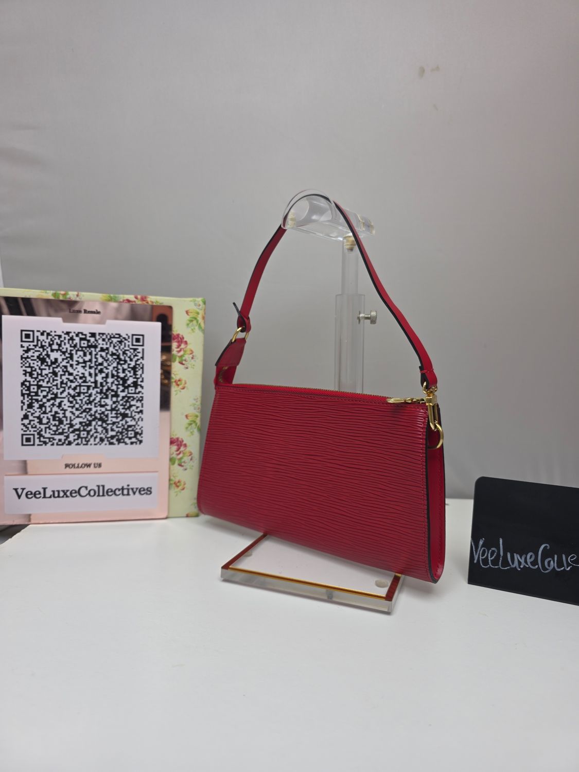 Louis Vuitton Pochette Accessoire Red Epps Leather