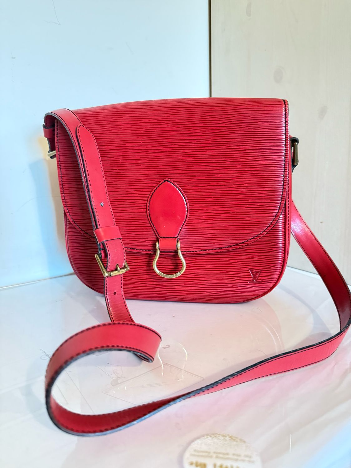 Louis Vuitton red Saint-Cloud Epi leather crossbody bag 